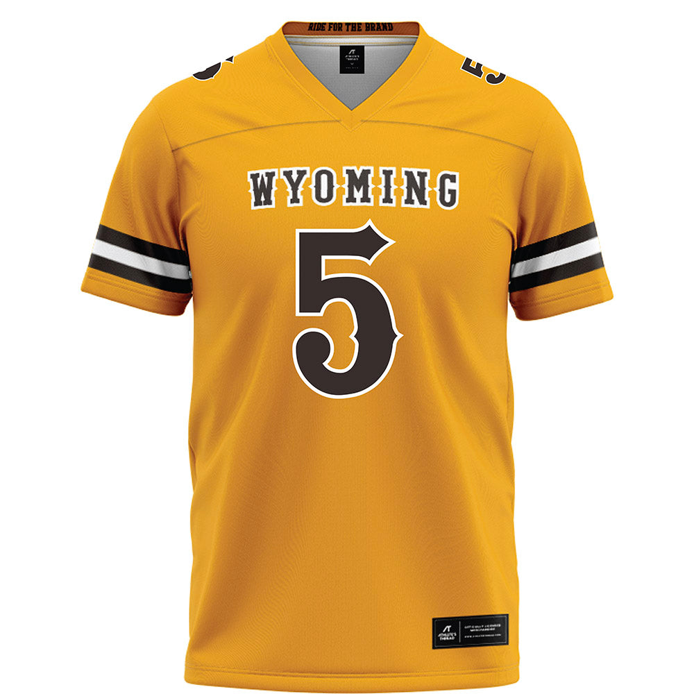 Wyoming - NCAA Football : Terron Kellman - Gold Football Jersey-0