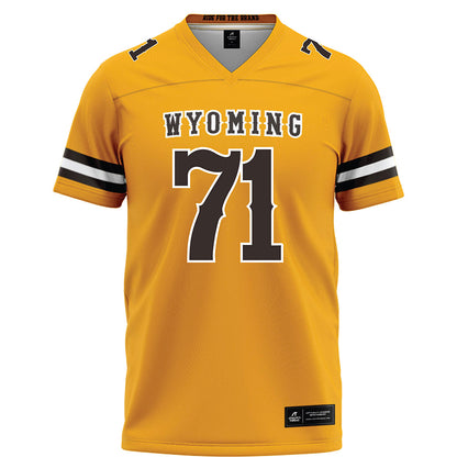 Wyoming - NCAA Football : Jake Davies - Gold Football Jersey