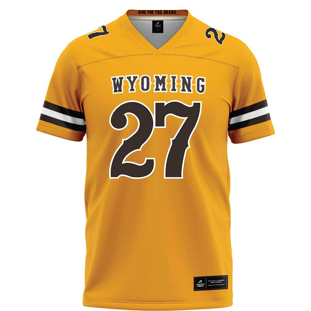 Wyoming - NCAA Football : Dontae Burch - Gold Football Jersey-0