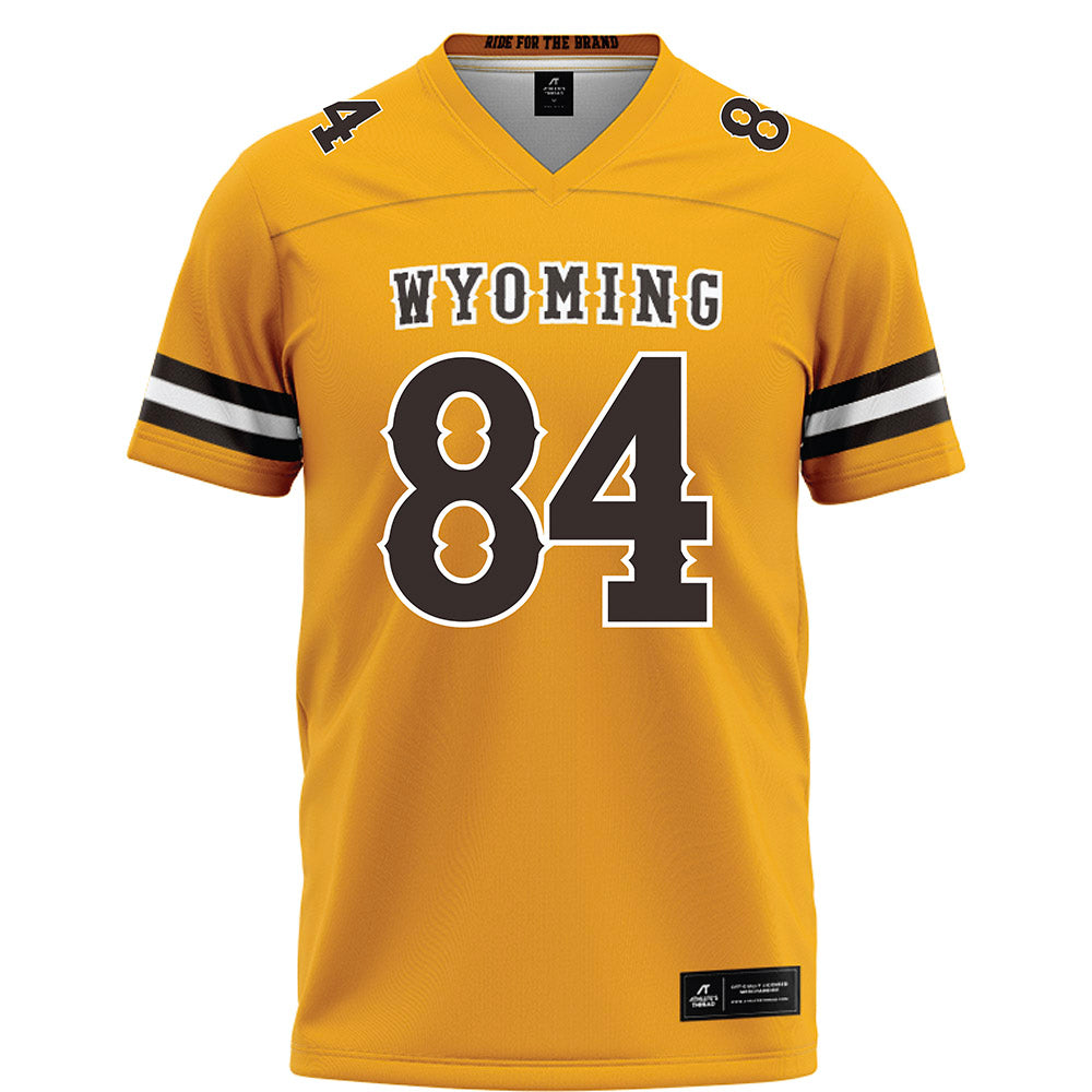 Wyoming - NCAA Football : John Michael Gyllenborg - Gold Football Jersey