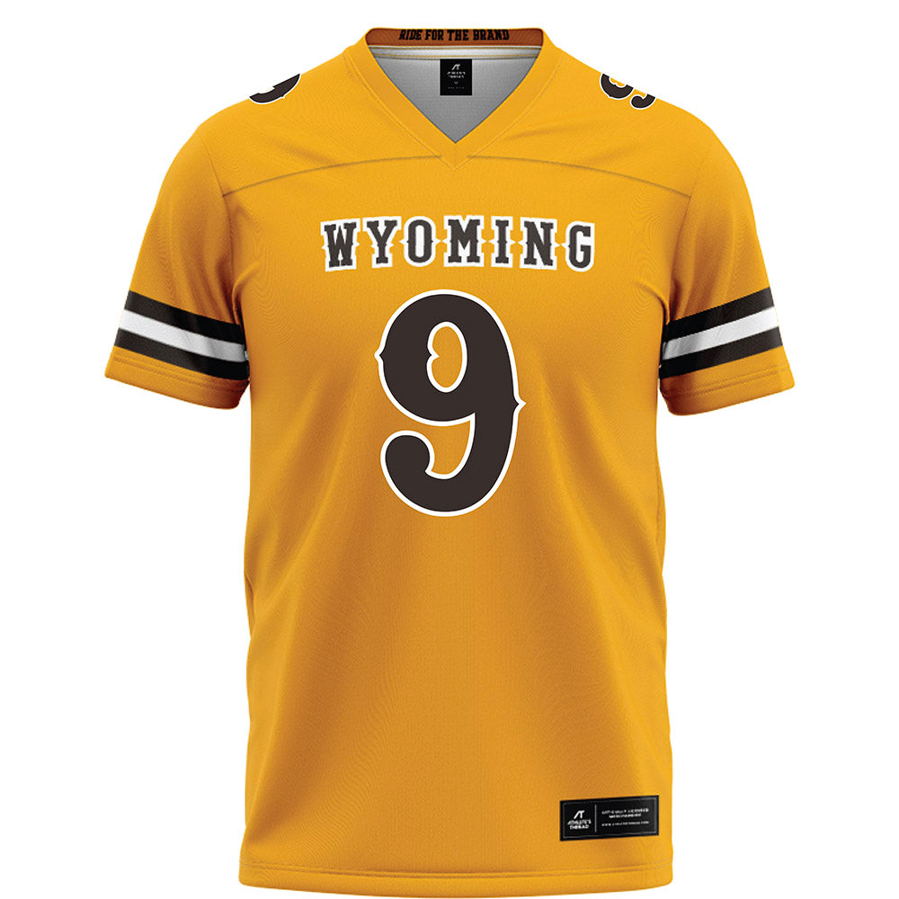 Wyoming - NCAA Football : Brayden Johnson - Gold Football Jersey-0