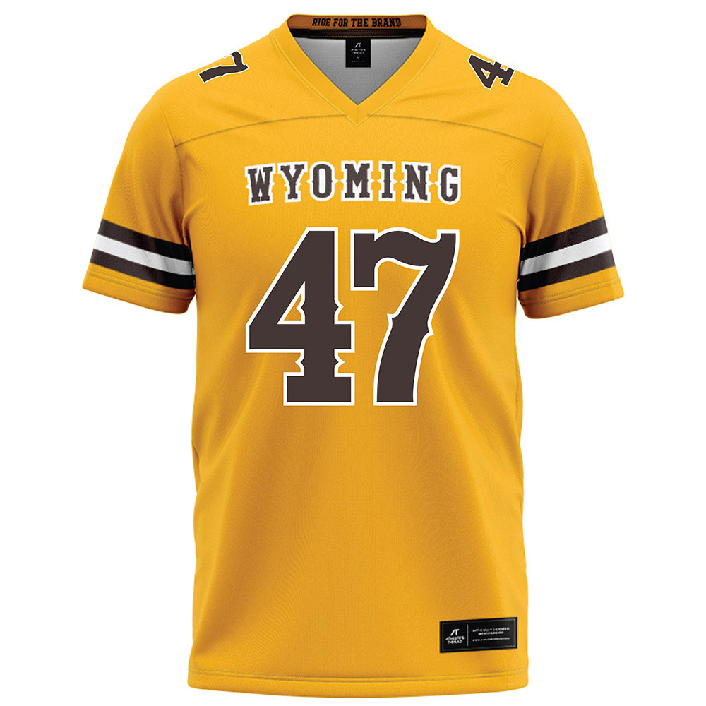 Wyoming - NCAA Football : Erik Sandvik - Gold Football Jersey-0