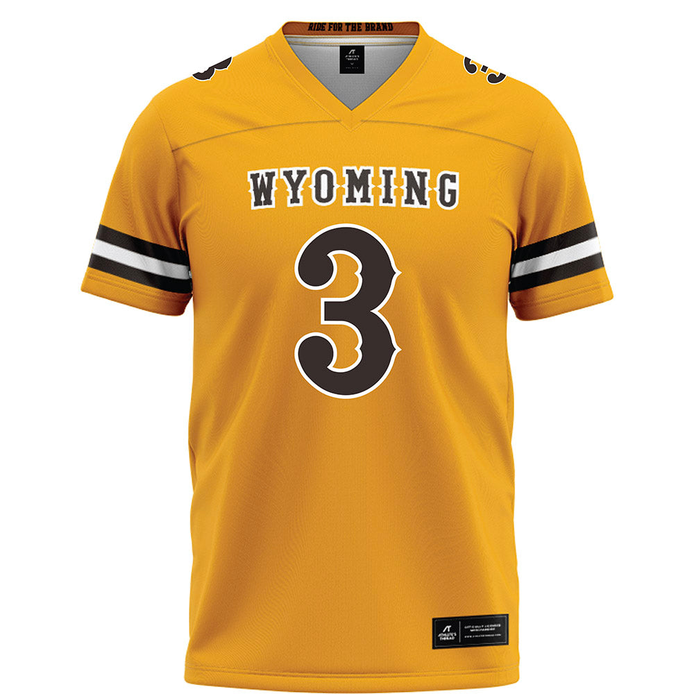 Wyoming - NCAA Football : Andrew Johnson - Gold Football Jersey