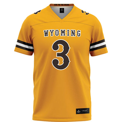 Wyoming - NCAA Football : Andrew Johnson - Gold Football Jersey
