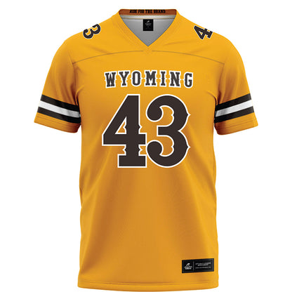 Wyoming - NCAA Football : Gavyn Helm - Gold Football Jersey