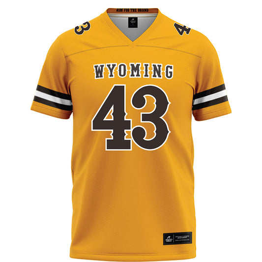 Wyoming - NCAA Football : Gavyn Helm - Gold Football Jersey