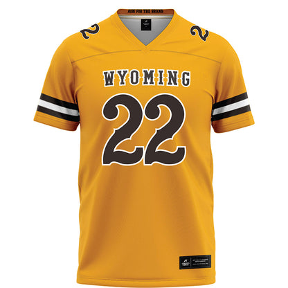 Wyoming - NCAA Football : Sam Scott - Gold Football Jersey