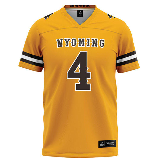 Wyoming - NCAA Football : Damashja Harris - Gold Football Jersey-0