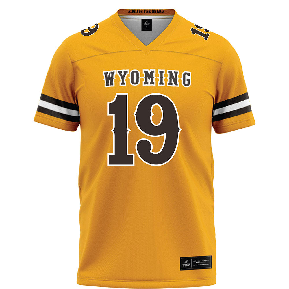 Wyoming - NCAA Football : Charlie Coenen - Gold Football Jersey-0