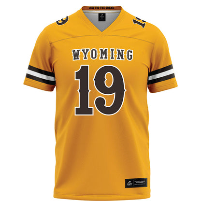 Wyoming - NCAA Football : Charlie Coenen - Gold Football Jersey-0