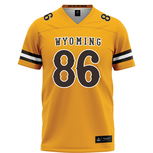 Wyoming - NCAA Football : Evan Svoboda - Gold Football Jersey-0