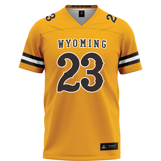 Wyoming - NCAA Football : Tyler Nystrom - Gold Football Jersey