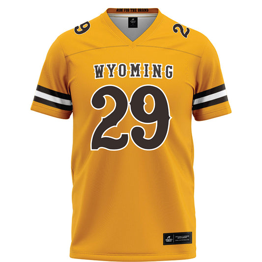 Wyoming - NCAA Football : Isaac Sell - Gold Football Jersey