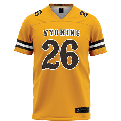 Wyoming - NCAA Football : Gary Rutherford - Gold Football Jersey-0