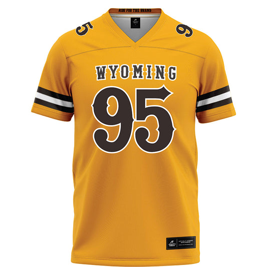 Wyoming - NCAA Football : Caleb Robinson - Gold Football Jersey
