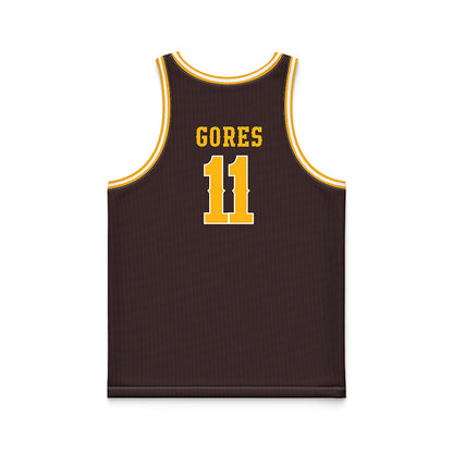 Wyoming - NCAA Men's Basketball : Gavin Gores - Brown Basketball Jersey-1