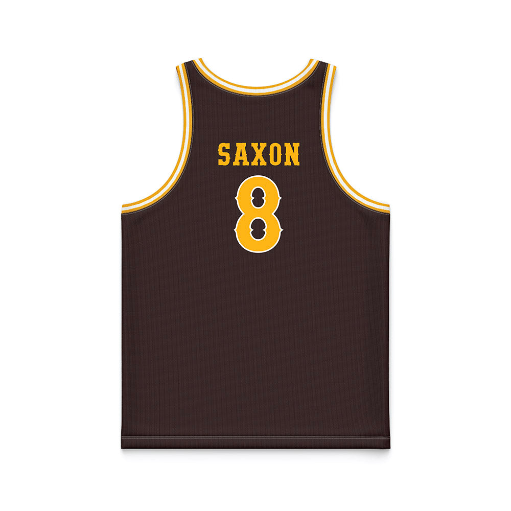 Wyoming - NCAA Men's Basketball : Kiani Saxon - Brown Basketball Jersey-1