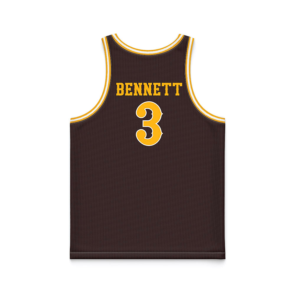 Wyoming - NCAA Men's Basketball : Khaden Bennett - Brown Basketball Jersey-1