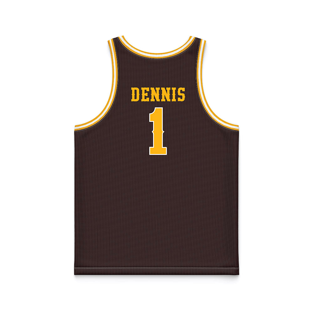 Wyoming - NCAA Men's Basketball : Damarion Dennis - Brown Basketball Jersey-1