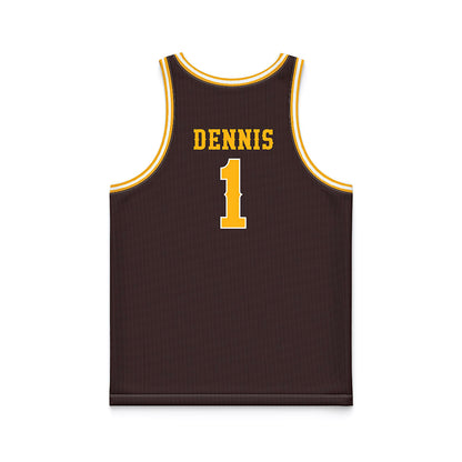 Wyoming - NCAA Men's Basketball : Damarion Dennis - Brown Basketball Jersey-1