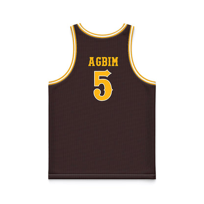 Wyoming - NCAA Men's Basketball : Obi Agbim - Brown Basketball Jersey