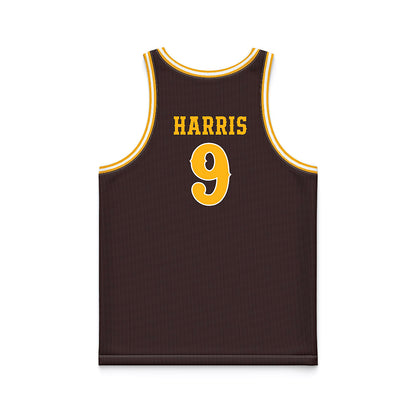 Wyoming - NCAA Men's Basketball : Jared Harris - Brown Basketball Jersey-1