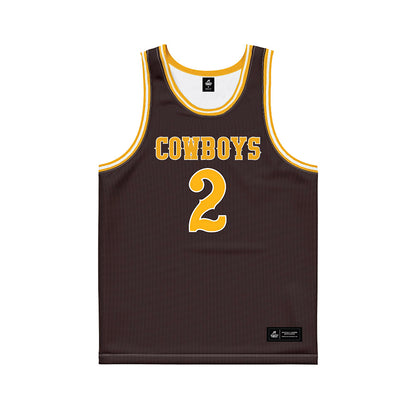 Wyoming - NCAA Men's Basketball : Nasir Meyer - Brown Basketball Jersey-0