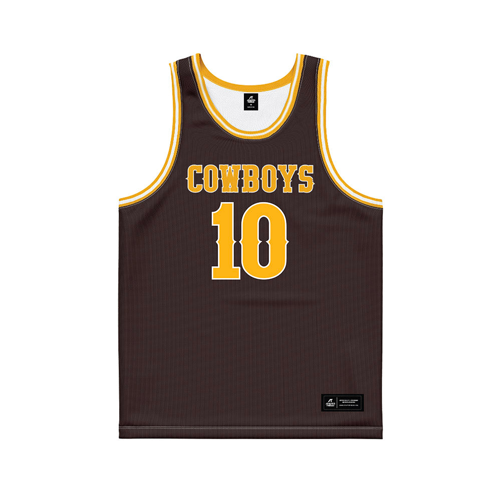 Wyoming - NCAA Men's Basketball : Abou Magassa - Brown Basketball Jersey-0