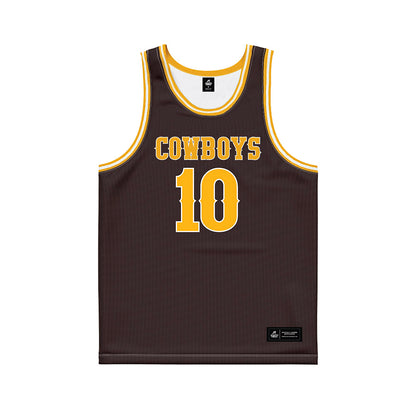 Wyoming - NCAA Men's Basketball : Abou Magassa - Brown Basketball Jersey-0