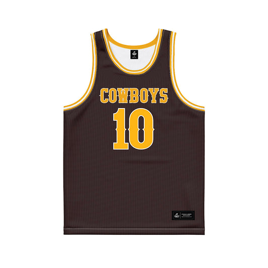 Wyoming - NCAA Men's Basketball : Abou Magassa - Brown Basketball Jersey-0