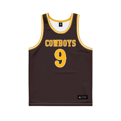 Wyoming - NCAA Men's Basketball : Jared Harris - Brown Basketball Jersey-0