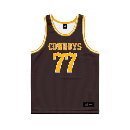 Wyoming - NCAA Men's Basketball : SPOMER - Brown Basketball Jersey-0