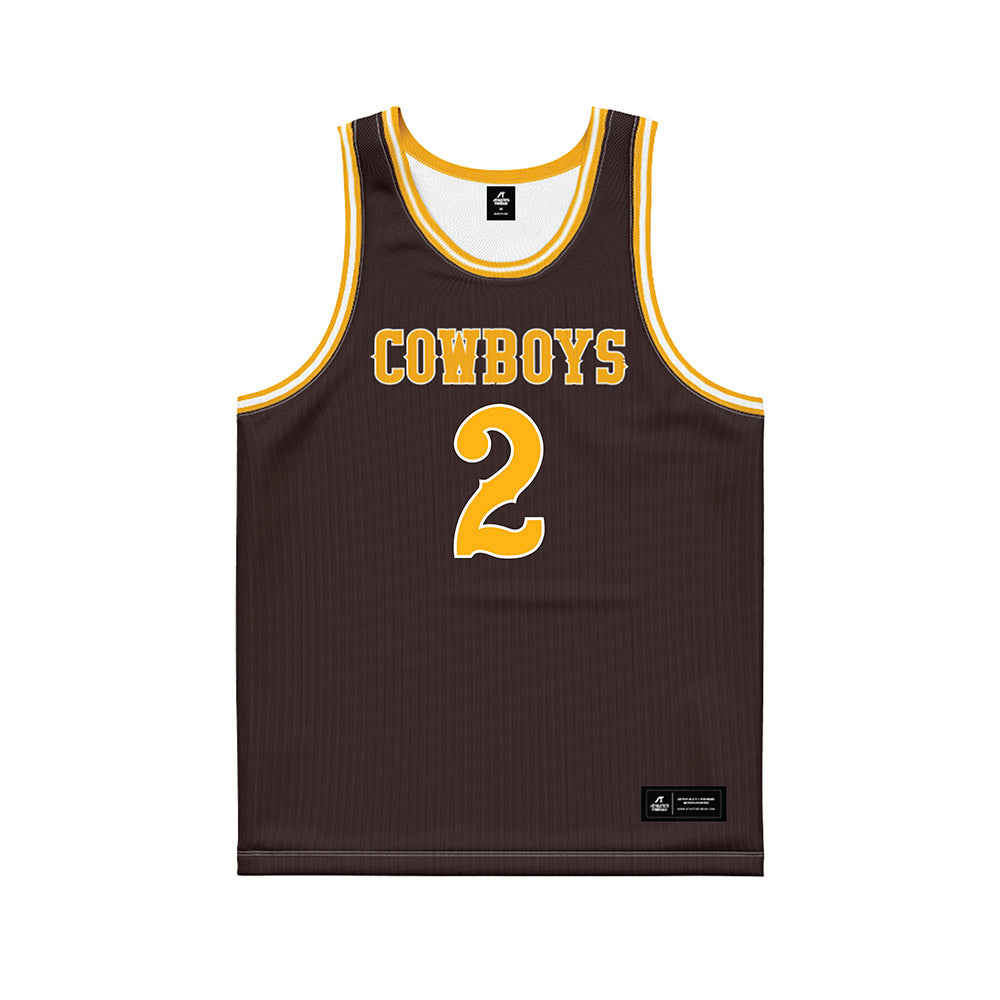 Wyoming - NCAA Men's Basketball : Nasir Meyer - Brown Basketball Jersey-0