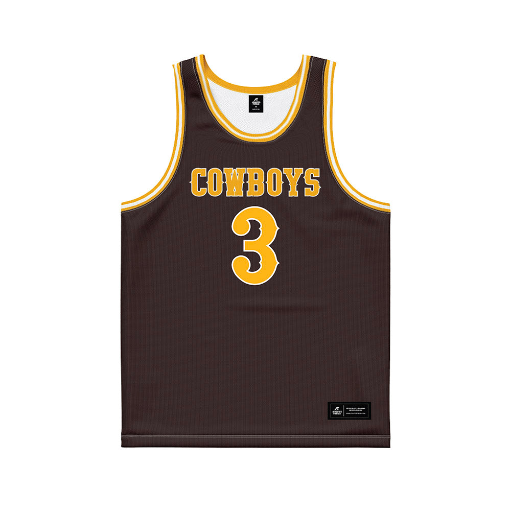 Wyoming - NCAA Men's Basketball : Khaden Bennett - Brown Basketball Jersey-0