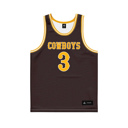 Wyoming - NCAA Men's Basketball : Khaden Bennett - Brown Basketball Jersey-0