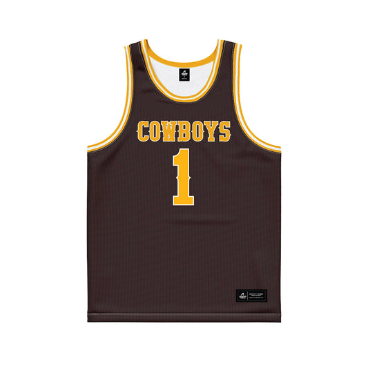 Wyoming - NCAA Men's Basketball : Damarion Dennis - Brown Basketball Jersey-0