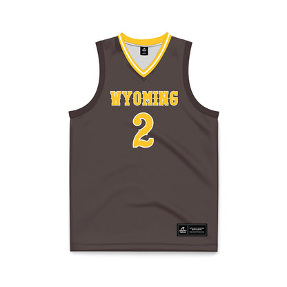 Wyoming - NCAA Women's Basketball : Emily Mellema - Brown Basketball Jersey