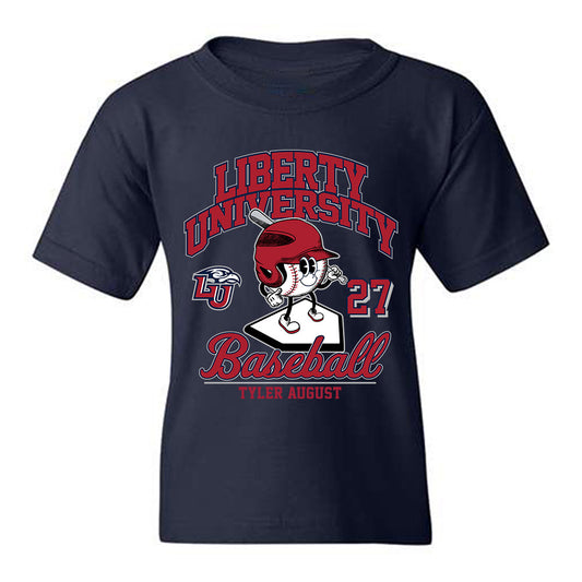 Liberty - NCAA Baseball : Tyler August - Fashion Shersey Youth T-Shirt-0