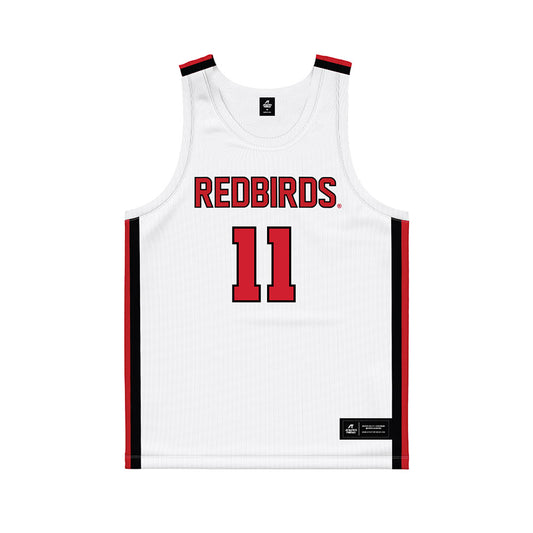 Illinois State - NCAA Men's Basketball : Johnny Kinziger - White Basketball Jersey