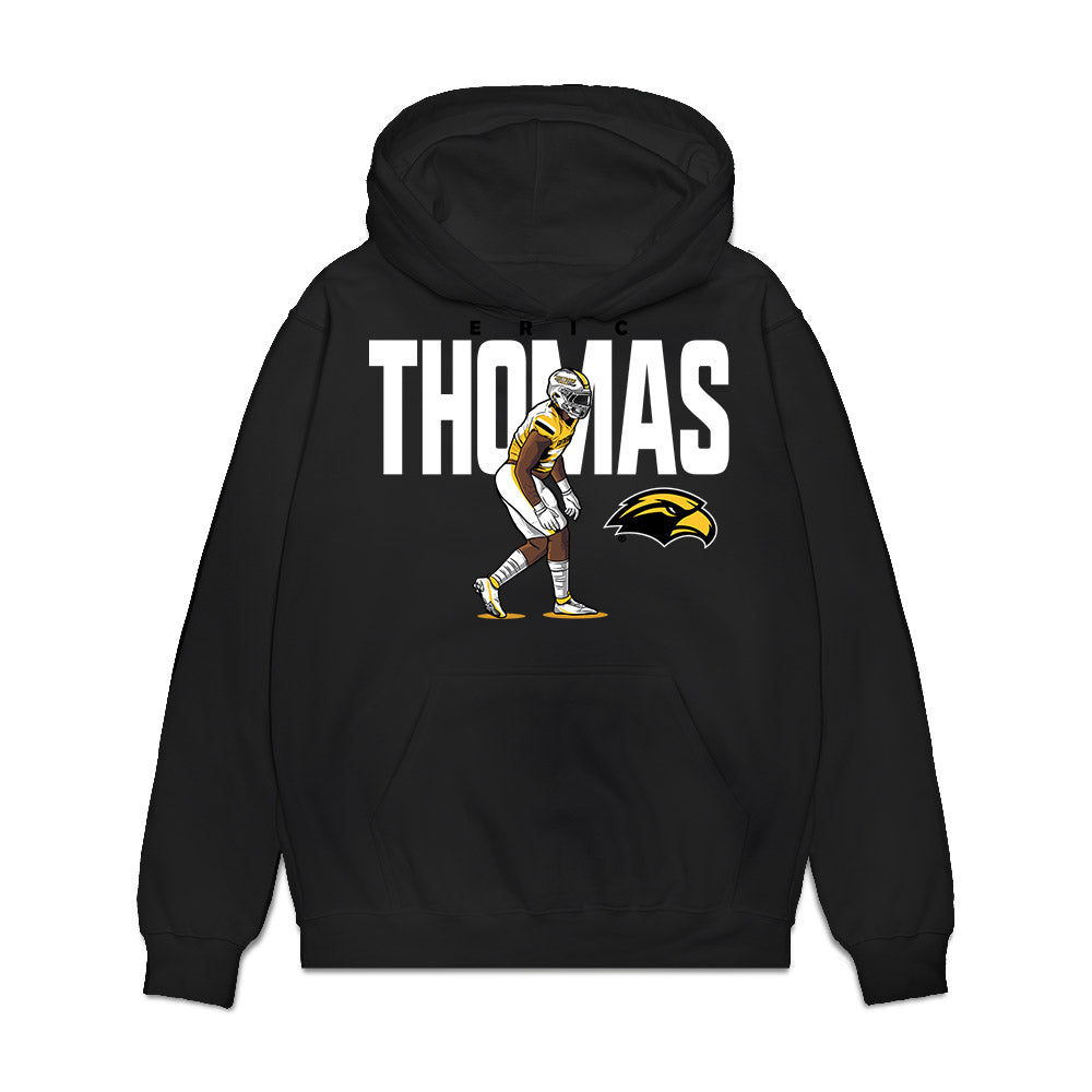 Southern Miss - NCAA Football : Eric Thomas - Caricature Premium Hooded Sweatshirt-0