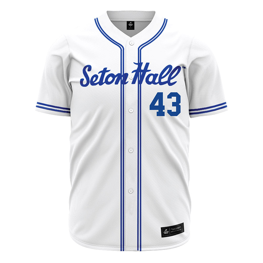 Seton Hall - NCAA Baseball : Aiden Robbins - White Jersey-0