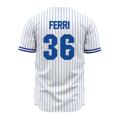 Seton Hall - NCAA Baseball : Nick Ferri - White Pinstripe Jersey-1