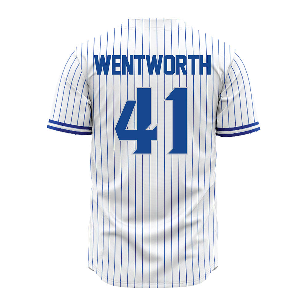 Seton Hall - NCAA Baseball : Jack Wentworth - White Pinstripe Jersey-1