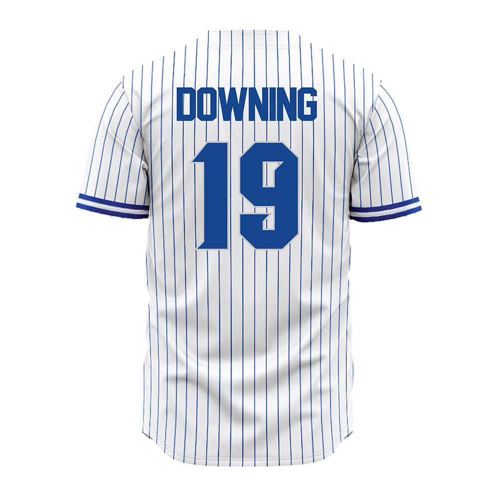 Seton Hall - NCAA Baseball : John Downing - White Pinstripe Jersey-1