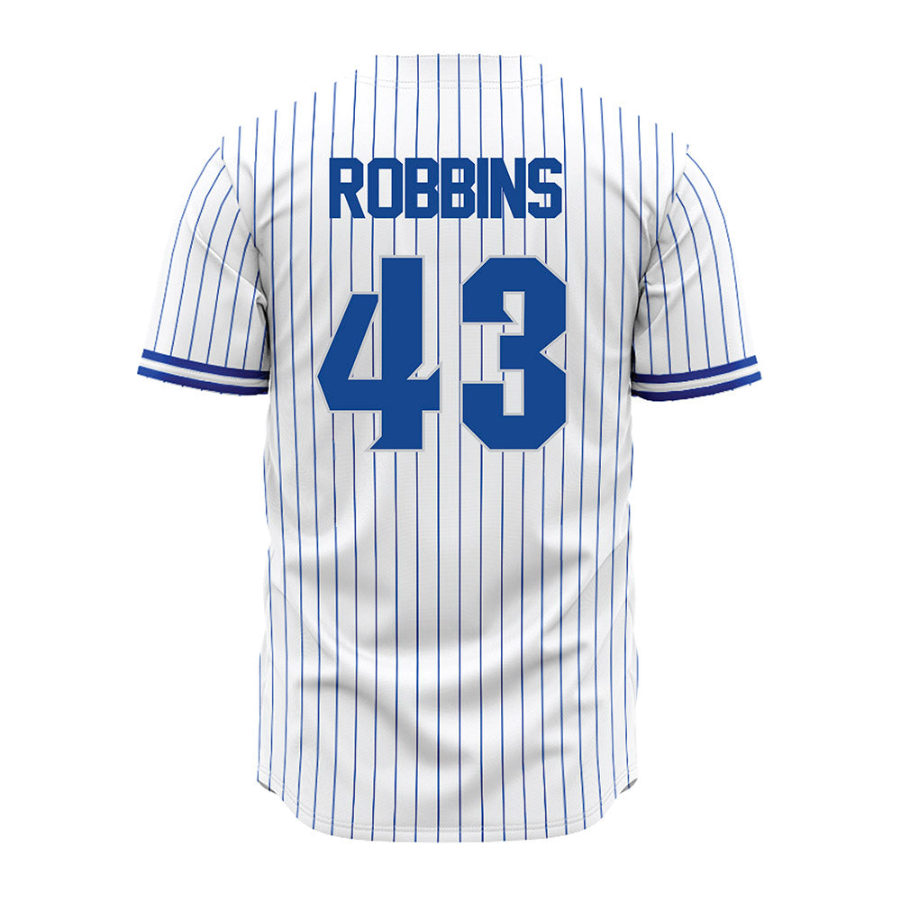 Seton Hall - NCAA Baseball : Aiden Robbins - White Pinstripe Jersey-1