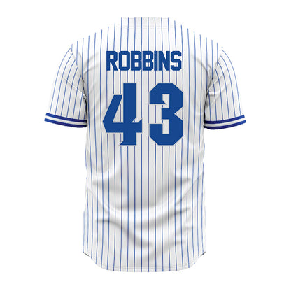 Seton Hall - NCAA Baseball : Aiden Robbins - White Pinstripe Jersey-1