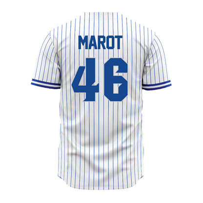 Seton Hall - NCAA Baseball : Jordan Marot - White Pinstripe Jersey-1