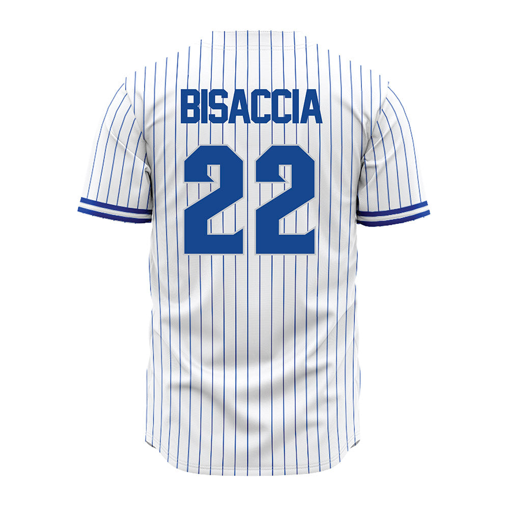 Seton Hall - NCAA Baseball : Nicholas Bisaccia - White Pinstripe Jersey-1