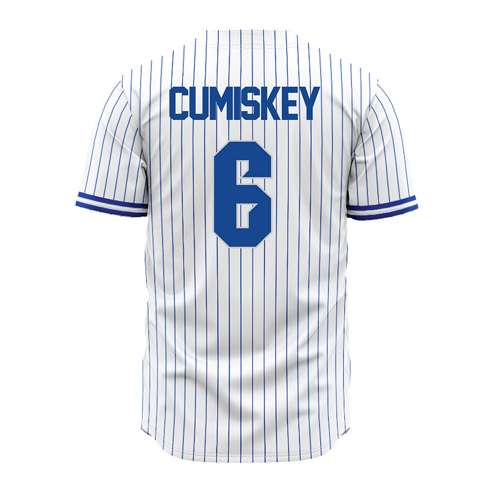 Seton Hall - NCAA Baseball : Casey Cumiskey - White Pinstripe Jersey-1