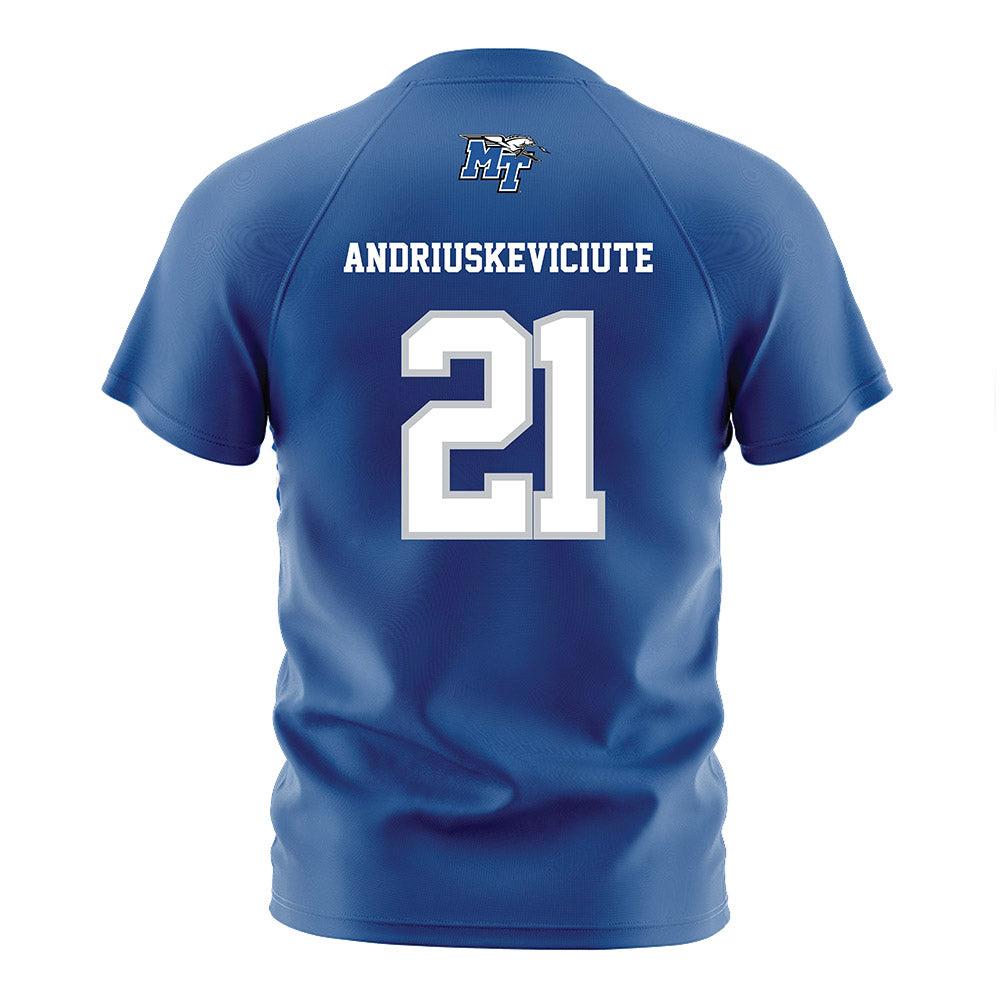 MTSU - NCAA Women's Soccer : Aive Andriuskeviciute - Blue Soccer Jersey-1